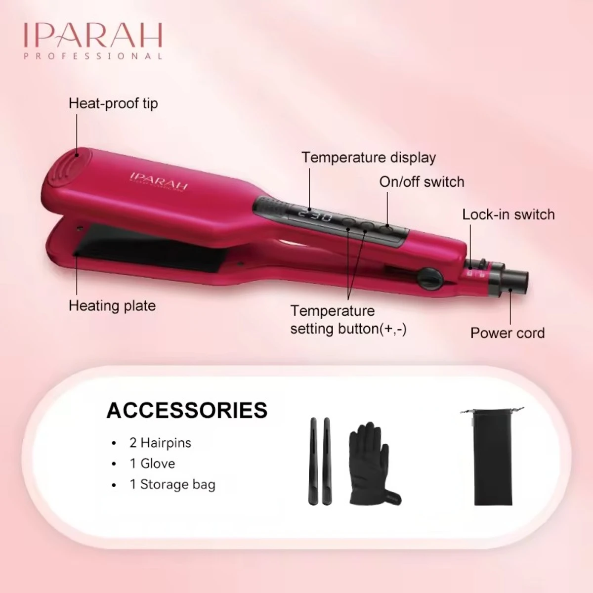 IPARAH Hair Straightener Professional Straightener for Hair Electric Hair Brushes Straightener Curler Wet Dry Salon Tools P-120 - Image 4